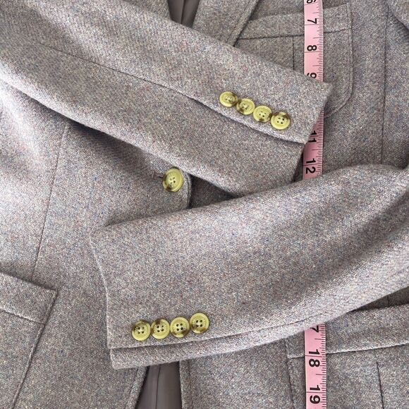 Chaps Wool-Blend Women Blazer Mottled Purple  Blue Tweed Front Pockets NEW 4 - Picture 10 of 12